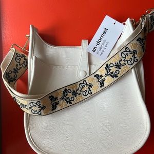 Ahdorned Tab Front Crossbody Messenger Bag white vegan NWT - never worn